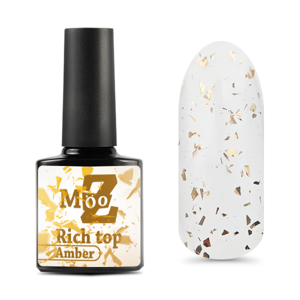 Rich Top Mooz Amber глянцевый топ без липкого слоя, 9 мл