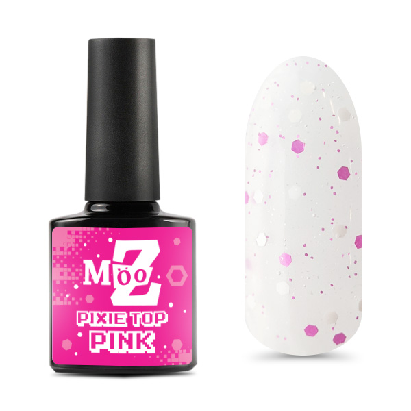 Pixie Top Pink Mooz глянцевый топ без липкого слоя, 9 мл